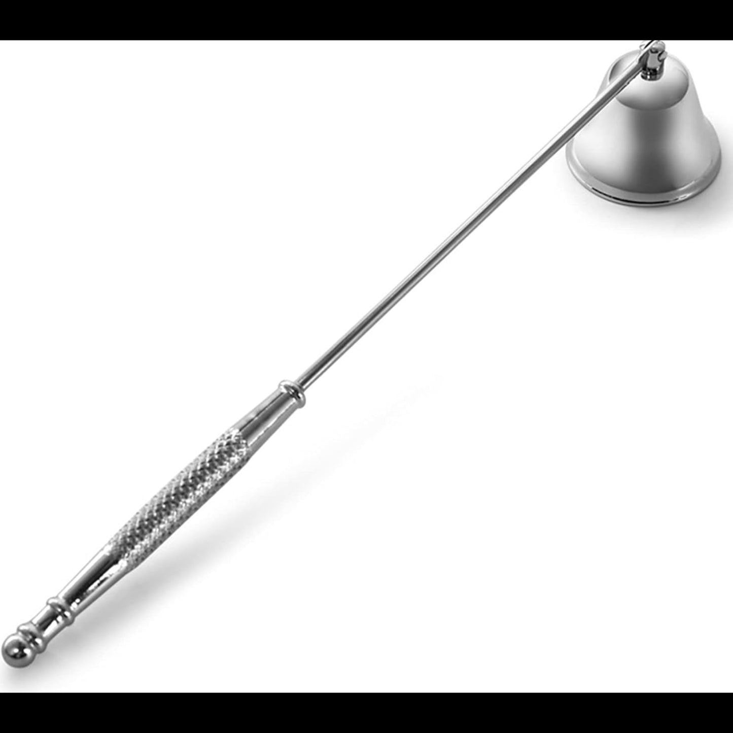 Metallic candle snuffer on a white background