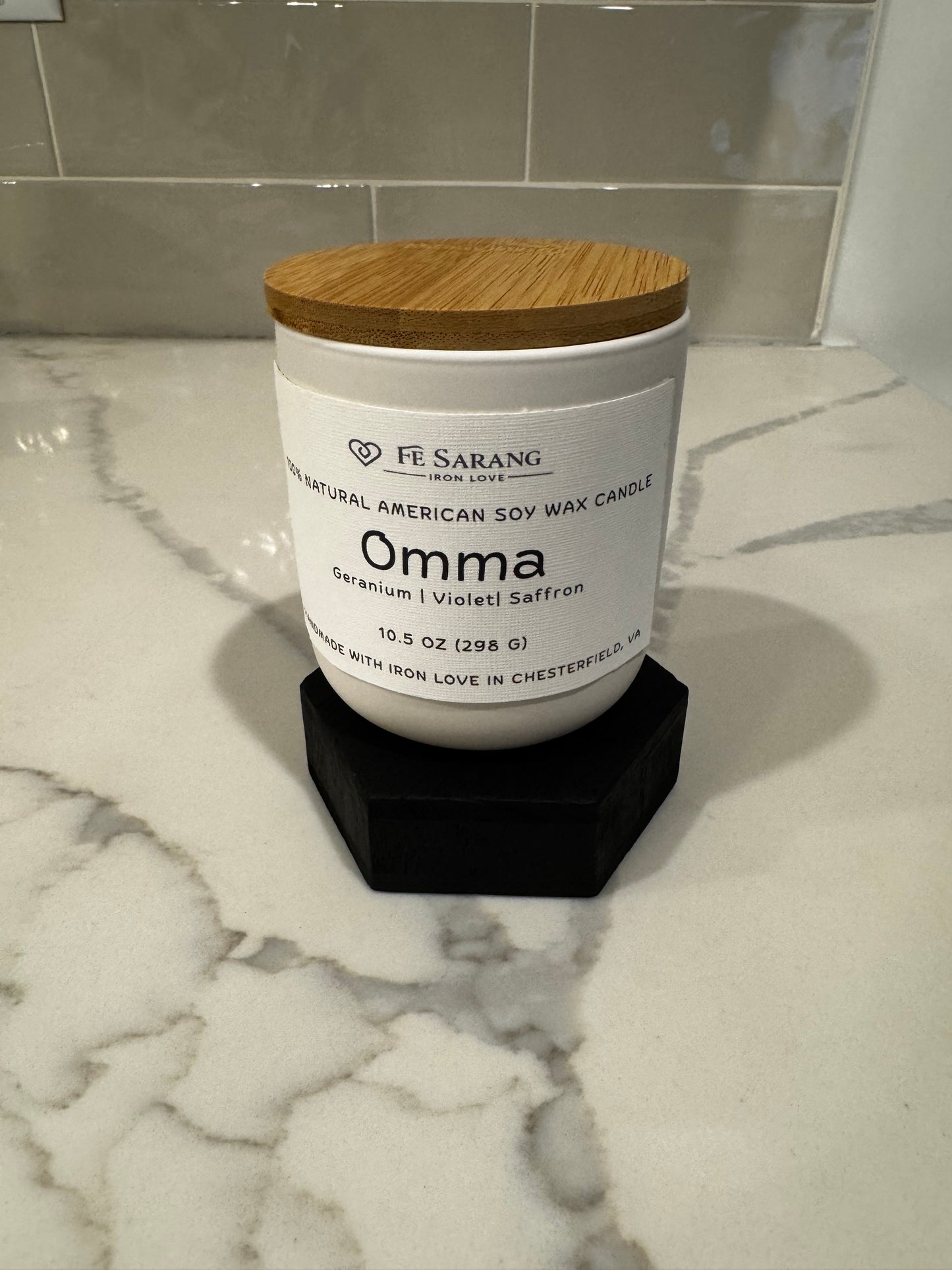 Omma | Black Violet + Saffron | All-Natural Candle