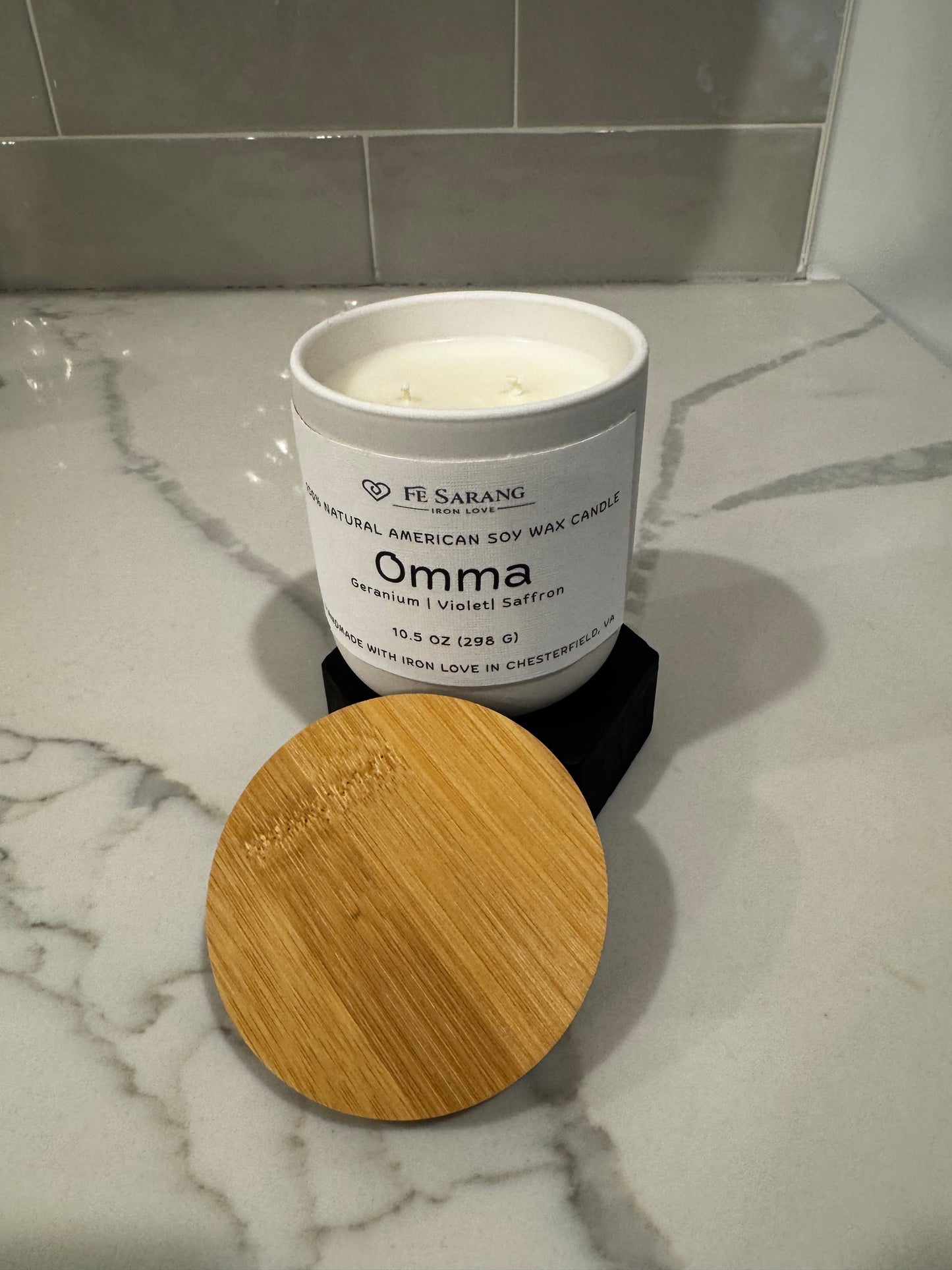 Omma | Black Violet + Saffron | All-Natural Candle