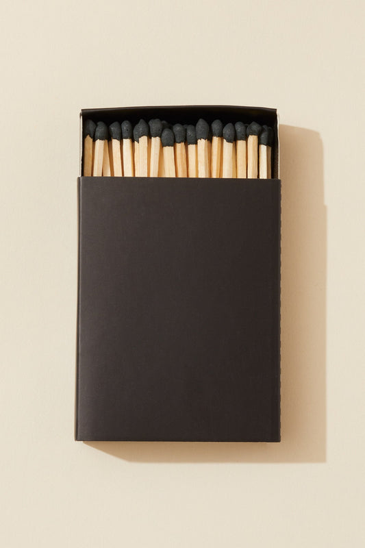 3in wooden matches - black tip